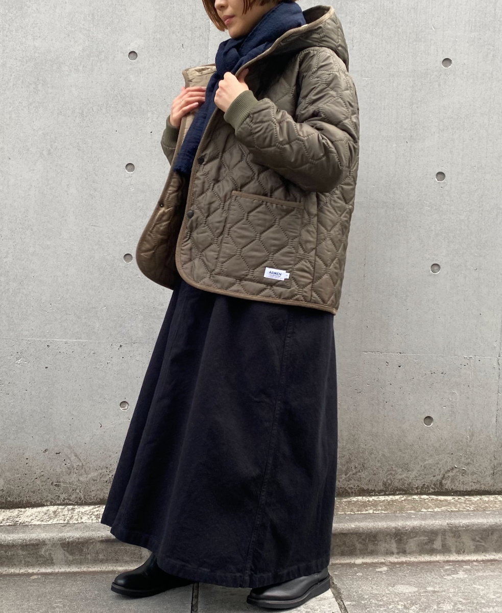 NAM2153PP (ジャケット) POLY×POLY HEAT QUILT OVERSIZED HOODED JACKET WITH RIBBED CUFF