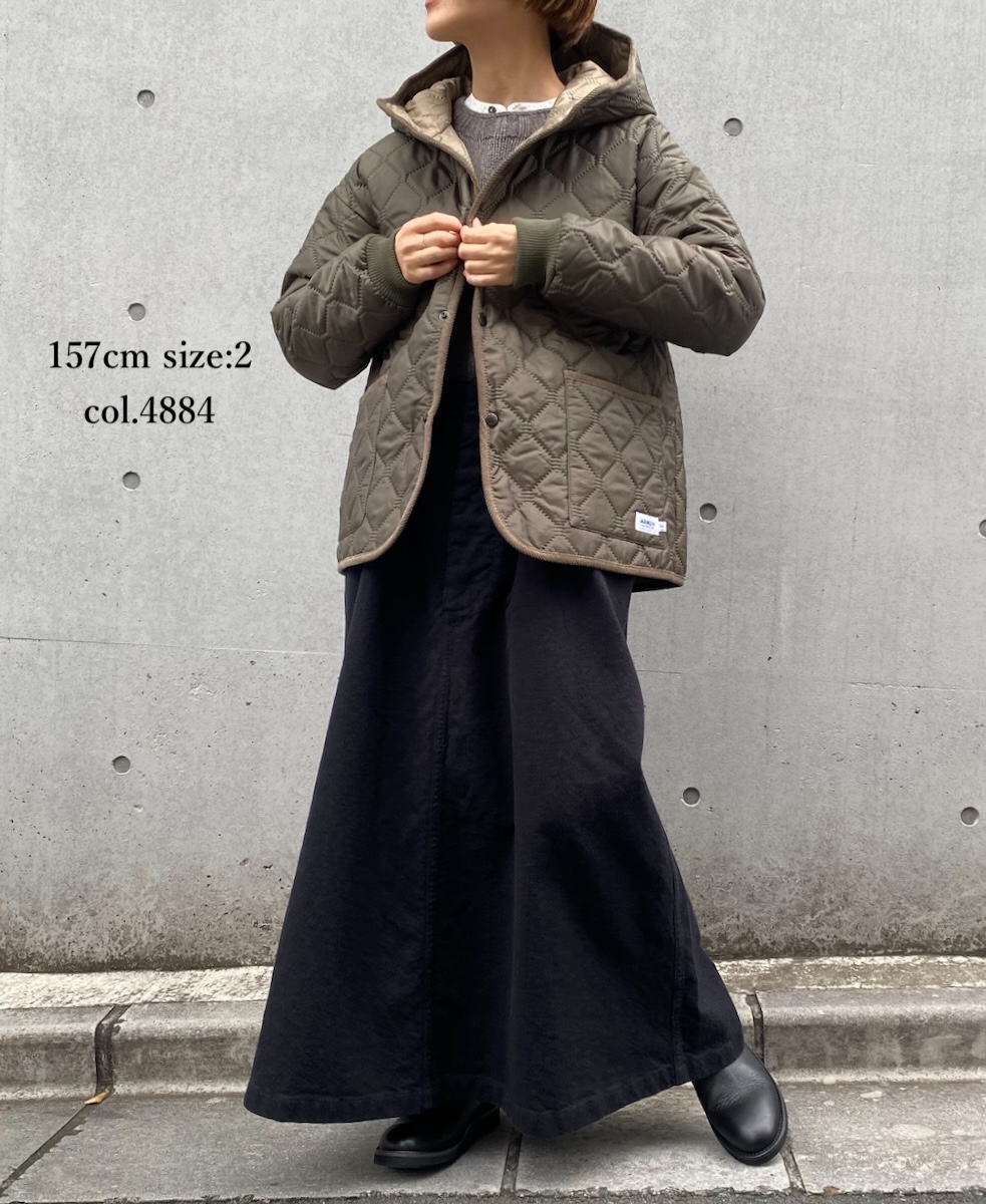 NAM2153PP (ジャケット) POLY×POLY HEAT QUILT OVERSIZED HOODED JACKET WITH RIBBED CUFF