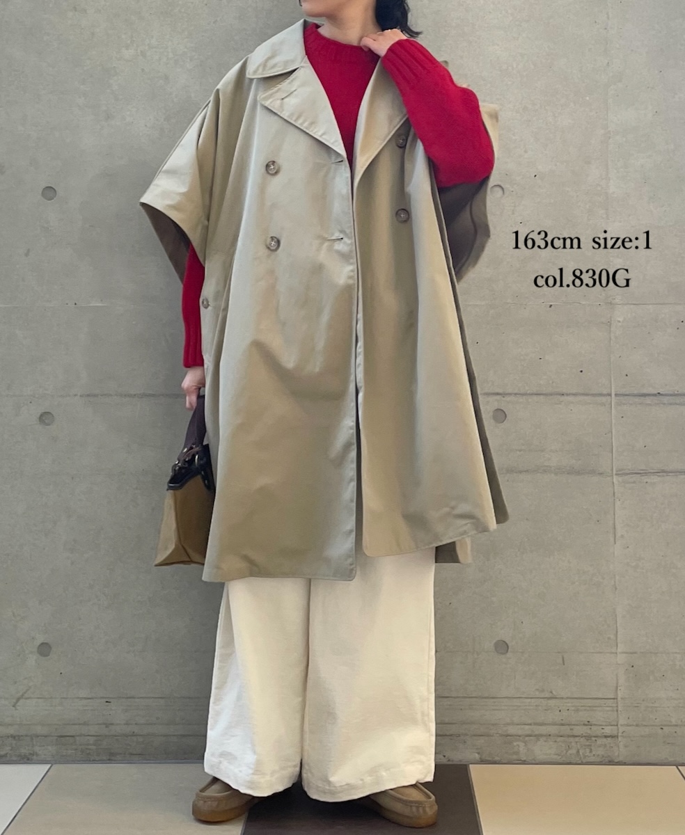 NMPA2451GV(ケープ) GABARDINE COTTON DOUBLE BREASTED CAPE