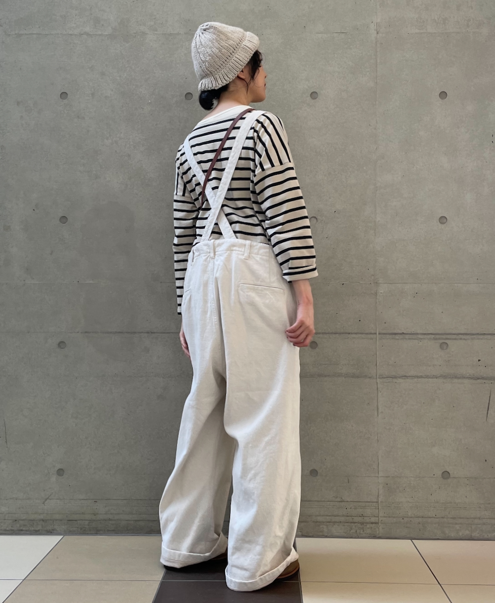 ISNAM2453(パンツ) COTTON WOOL TWILL ADJUSTER TACK PANTS WITH SUSPENDERS