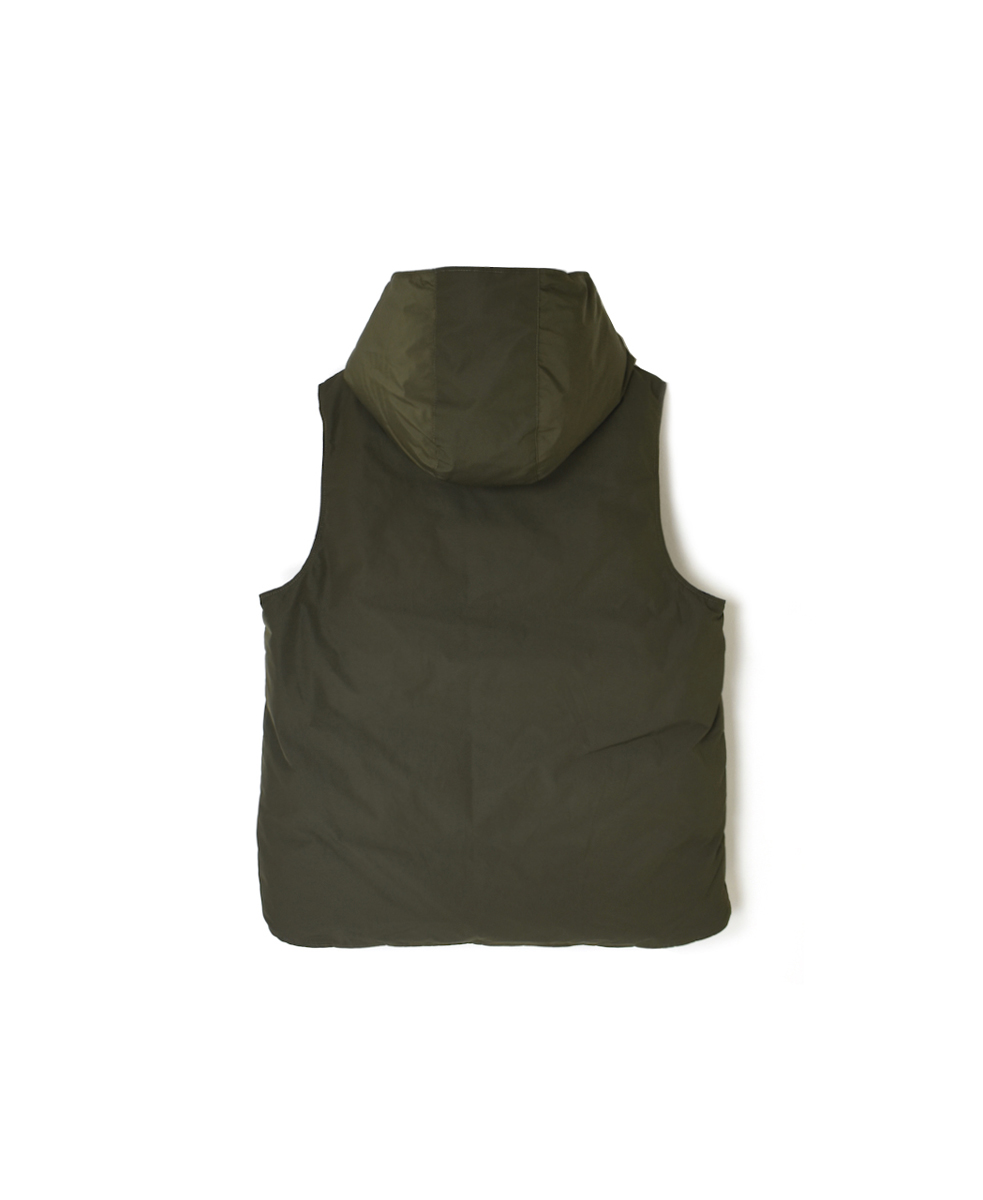 NAM2461(ベスト) POLY×COTTON REVERSIBLE DOWN SNAP FRONT HOODED VEST