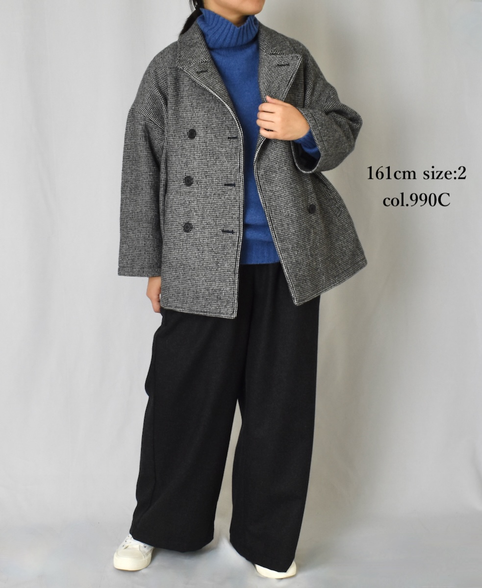 PNAM2352S(コート) MELTON OVER SIZED PEA COAT WITH LINING