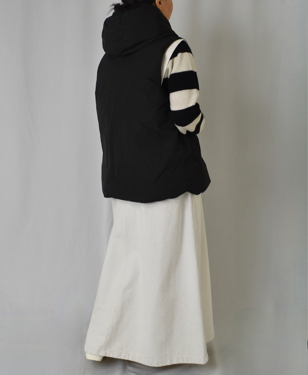 NAM2461(ベスト) POLY×COTTON REVERSIBLE DOWN SNAP FRONT HOODED VEST