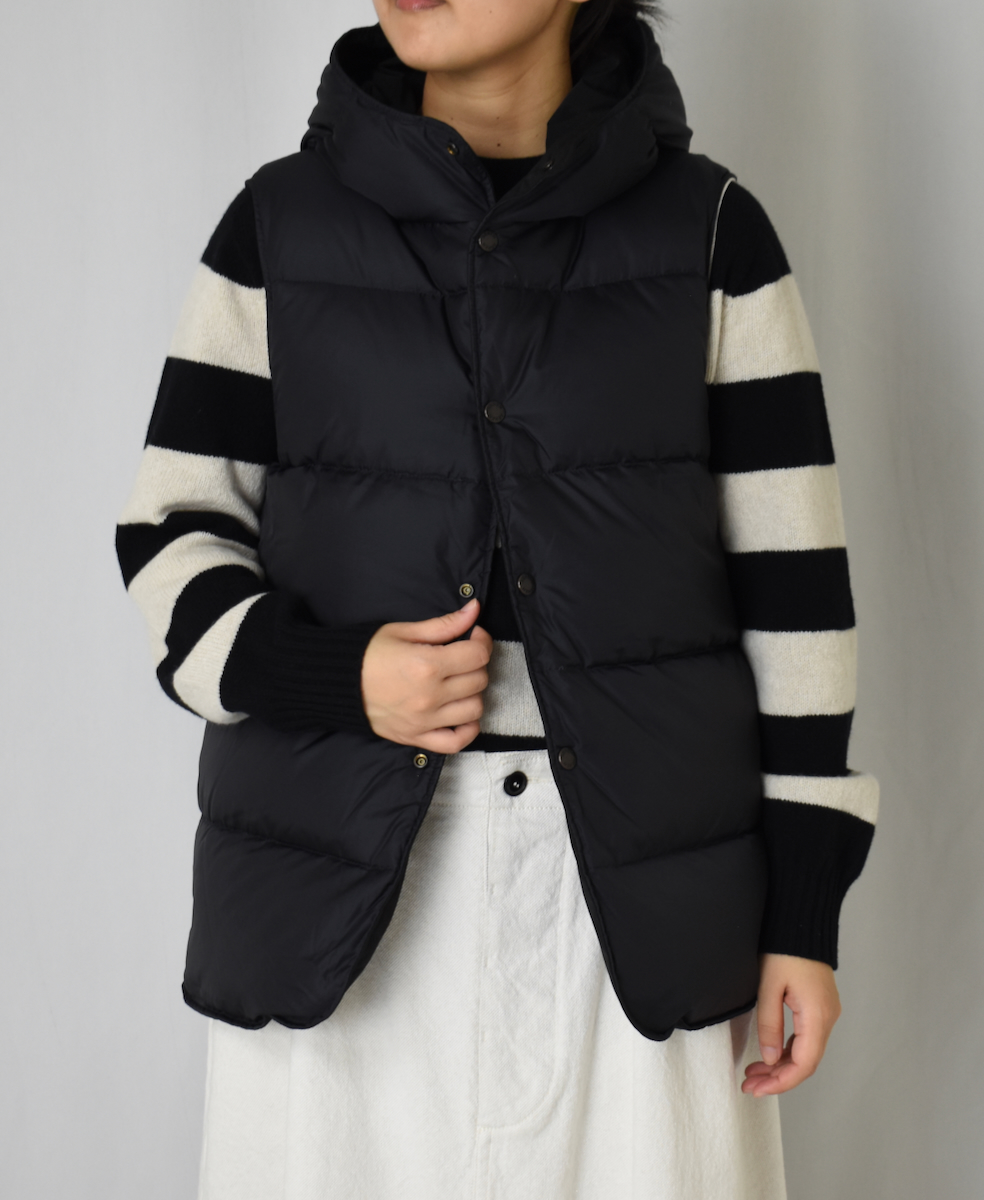 NAM2461(ベスト) POLY×COTTON REVERSIBLE DOWN SNAP FRONT HOODED VEST