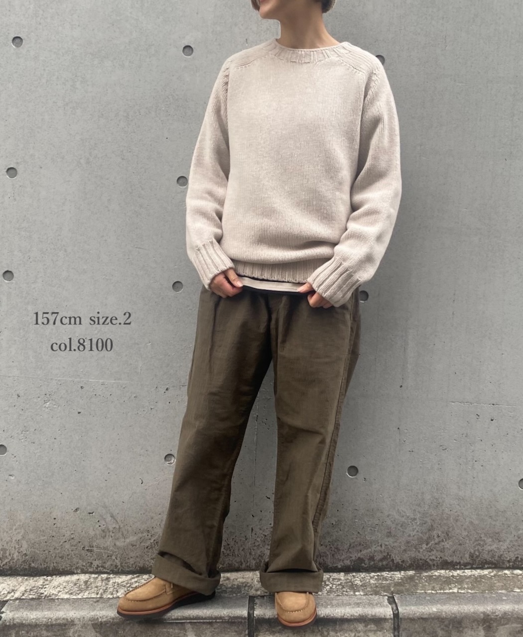 JNAMP2471(ニット) GEELONG LAMBSWOOL 2.5GG CREW NECK SADDLE SHOULDER P/O