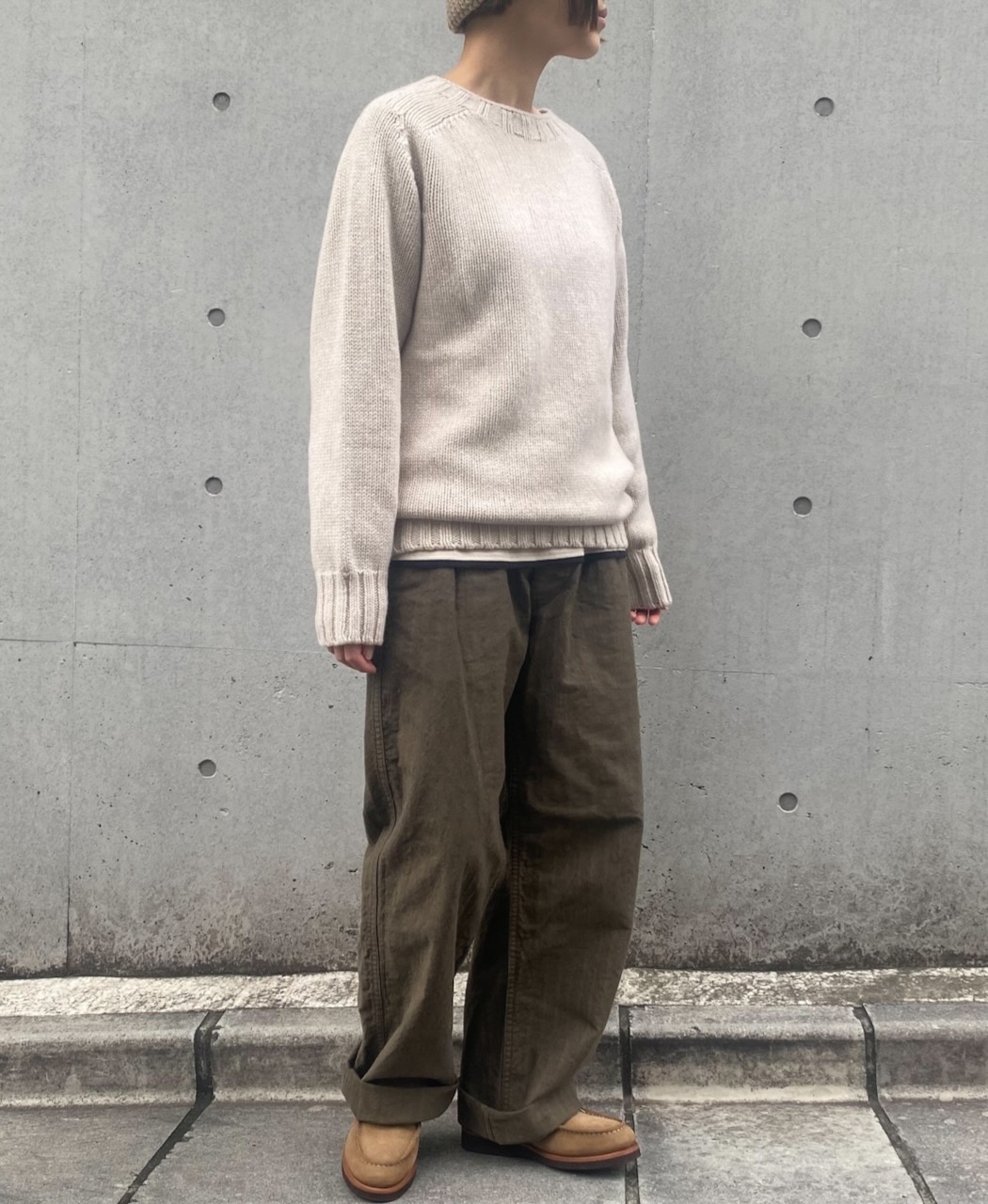 JNAMP2471(ニット) GEELONG LAMBSWOOL 2.5GG CREW NECK SADDLE SHOULDER P/O