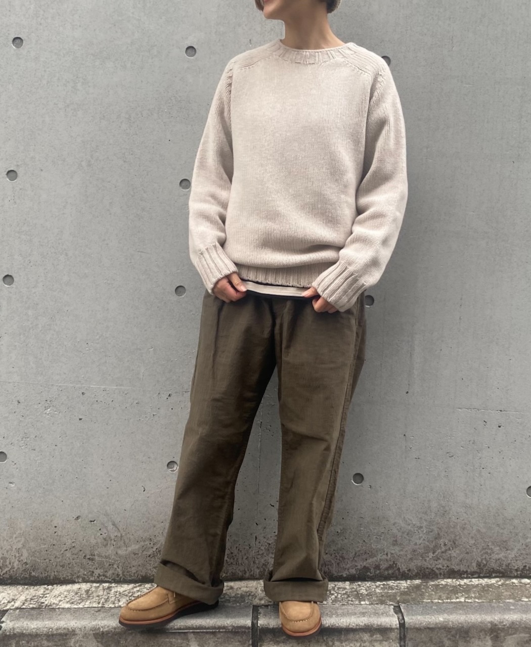 NAM1203HR(パンツ) HEAVY COTTON HERRINGBONE ONE-TUCK PANTS