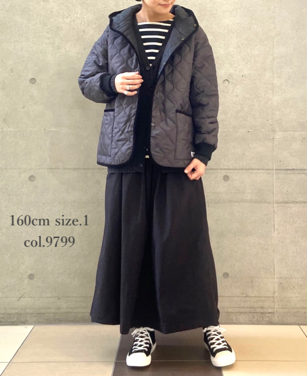 NAM2153PP (ジャケット) POLY×POLY HEAT QUILT OVERSIZED HOODED JACKET WITH RIBBED CUFF