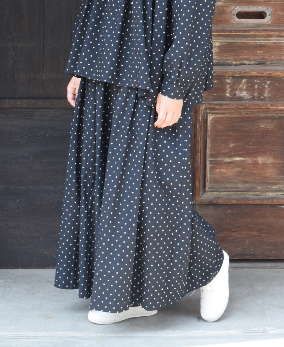 NSL24513(キュロット) 40s POPLIN DOT PRINT CULOTTES