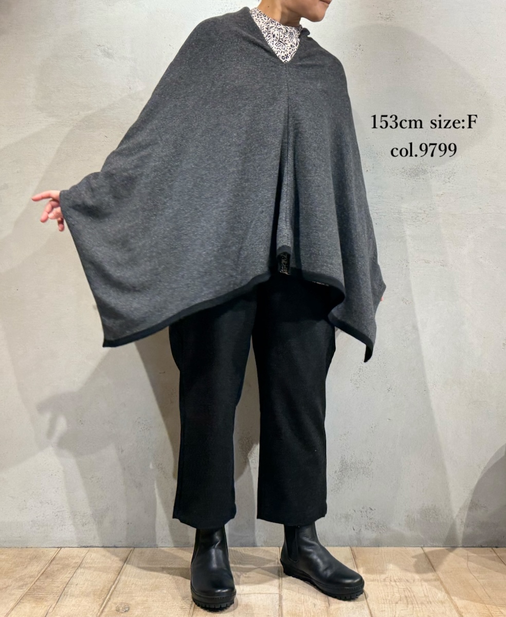 CNMDS1771P(ポンチョ) 12GG WOOL CASHMERE PLAIN PONCHO