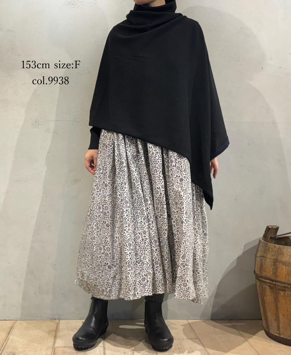 CNMDS1771P(ポンチョ) 12GG WOOL CASHMERE PLAIN PONCHO