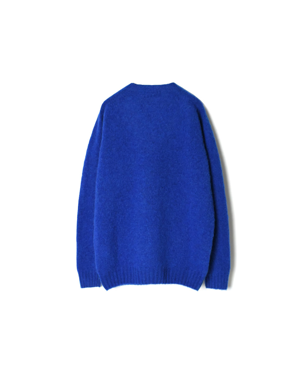 NJT1051(ニット) SHETLAND WOOL PLAIN HEAVY BRUSH SEAM FREE CREW-NECK SADDLE SHOULDER PULLOVER