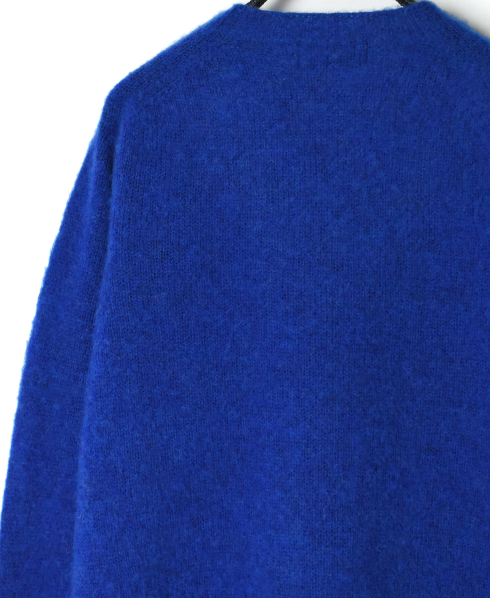 NJT1051(ニット) SHETLAND WOOL PLAIN HEAVY BRUSH SEAM FREE CREW-NECK SADDLE SHOULDER PULLOVER