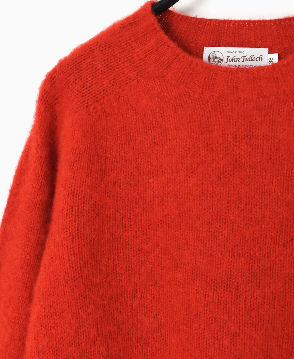 NJT1051(ニット) SHETLAND WOOL PLAIN HEAVY BRUSH SEAM FREE CREW-NECK SADDLE SHOULDER PULLOVER