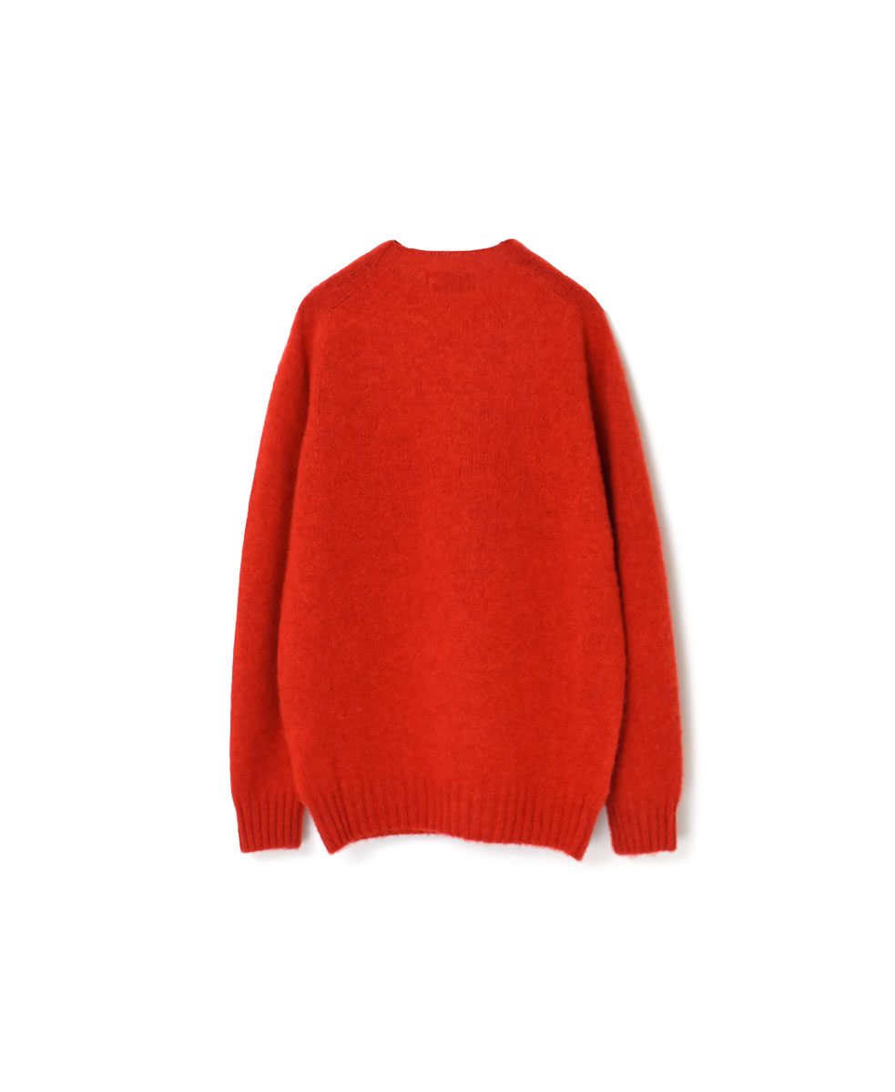 NJT1051(ニット) SHETLAND WOOL PLAIN HEAVY BRUSH SEAM FREE CREW-NECK SADDLE SHOULDER PULLOVER