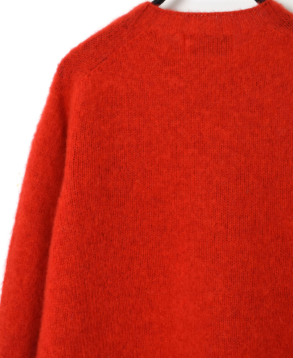 NJT1051(ニット) SHETLAND WOOL PLAIN HEAVY BRUSH SEAM FREE CREW-NECK SADDLE SHOULDER PULLOVER