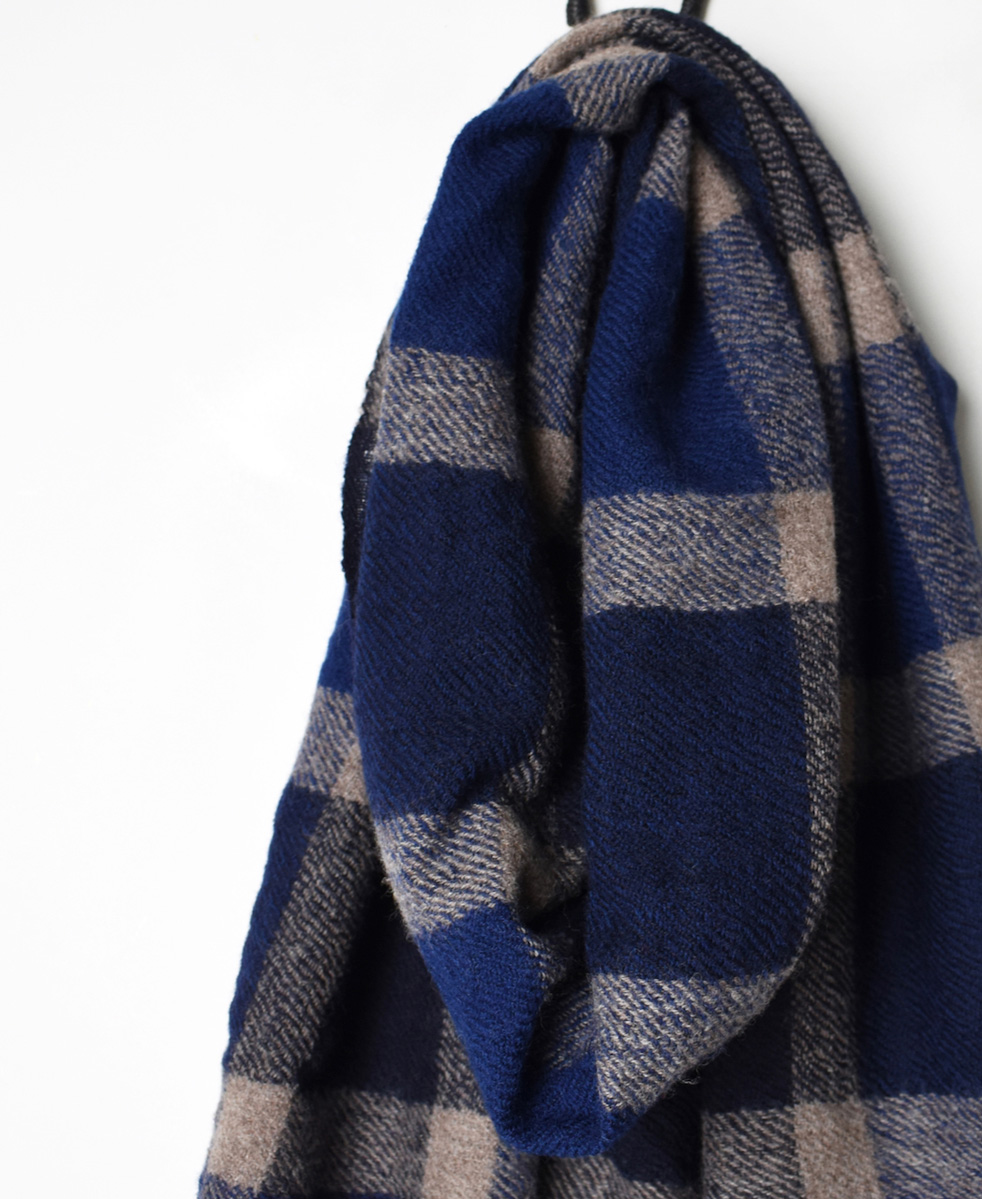 NSL18601 (ストール) BOILED WOOL BIG CHECK STOLE