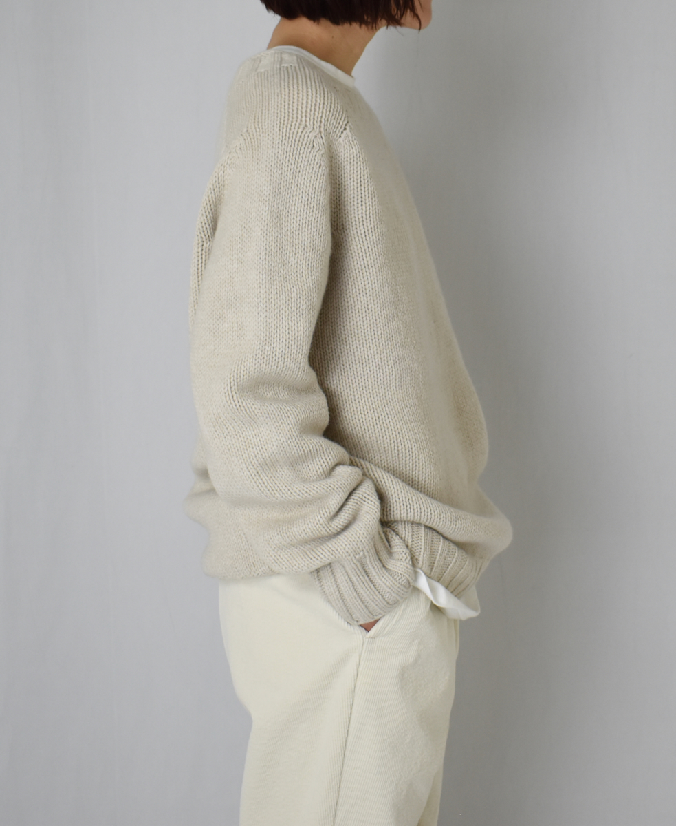 JNAMP2471(ニット) GEELONG LAMBSWOOL 2.5GG CREW NECK SADDLE SHOULDER P/O