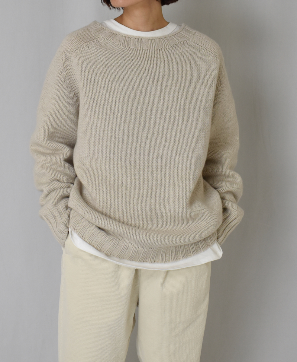 JNAMP2471(ニット) GEELONG LAMBSWOOL 2.5GG CREW NECK SADDLE SHOULDER P/O