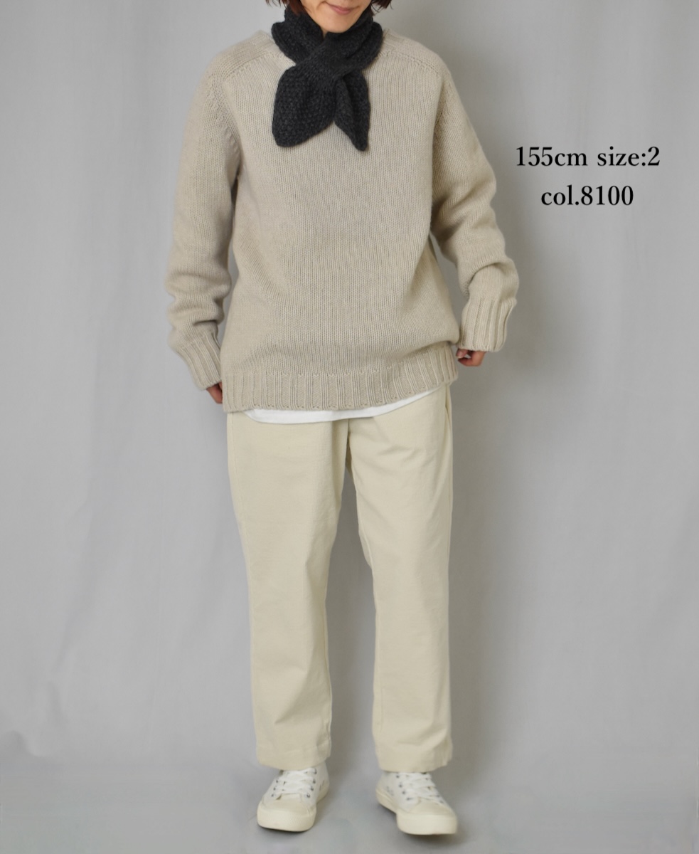 JNAMP2471(ニット) GEELONG LAMBSWOOL 2.5GG CREW NECK SADDLE SHOULDER P/O