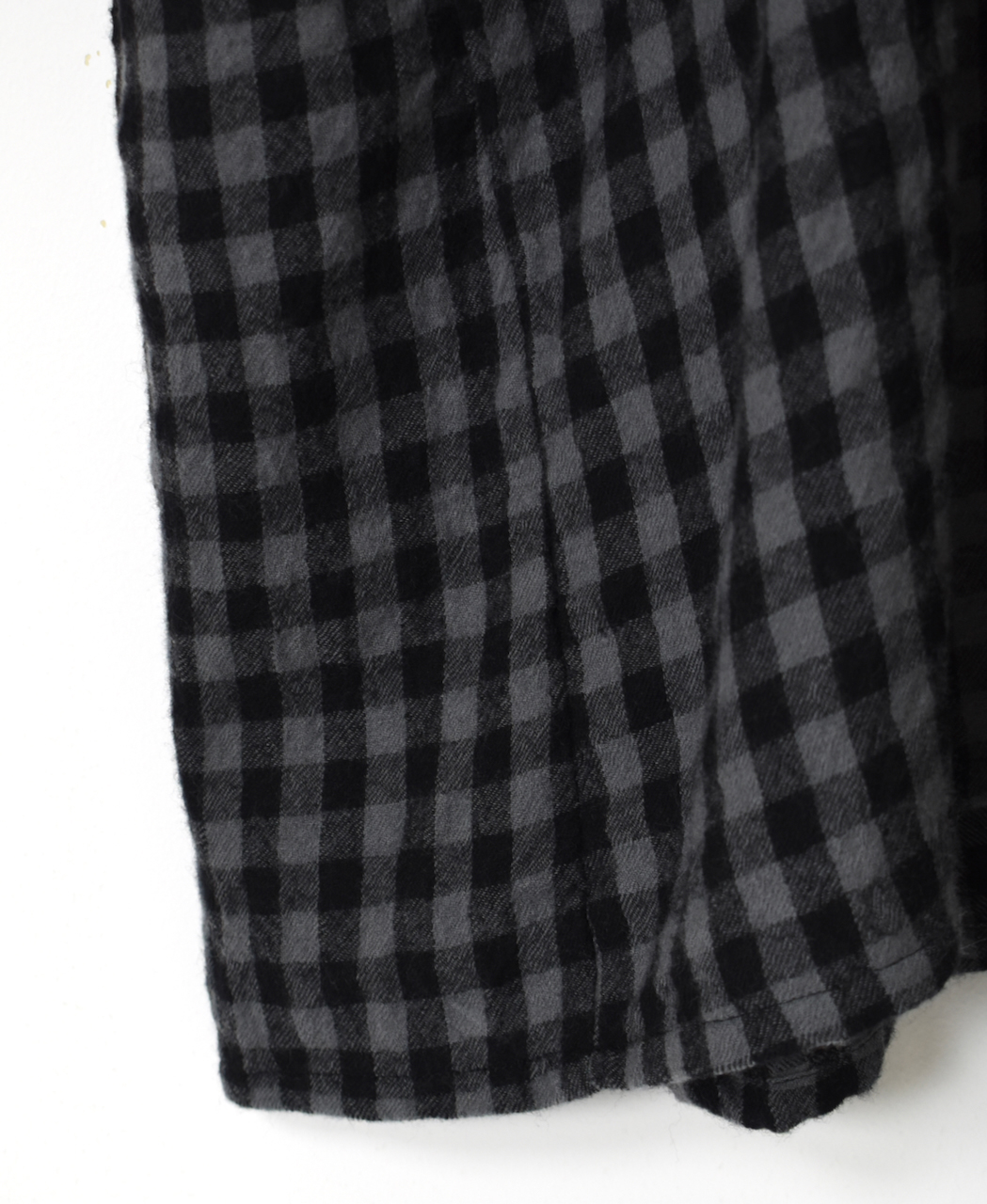 NMDS24575(ワンピース) BOILED WOOL GINGHAM CHECK CREW NECK DRESS