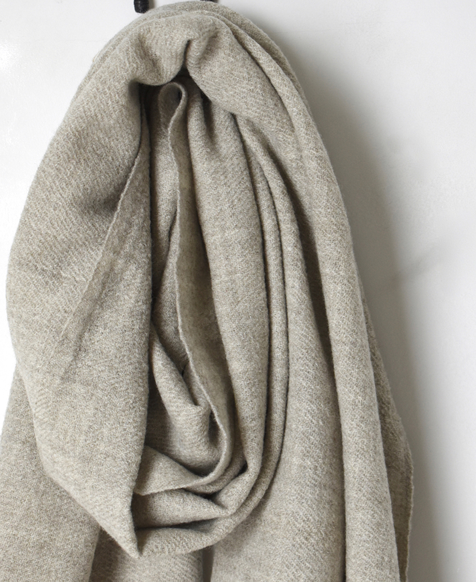 NSL17601 (ストール) MELANGE BOILED WOOL PLAIN STOLE