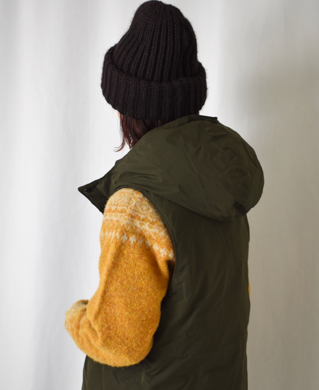 NAM2461(ベスト) POLY×COTTON REVERSIBLE DOWN SNAP FRONT HOODED VEST