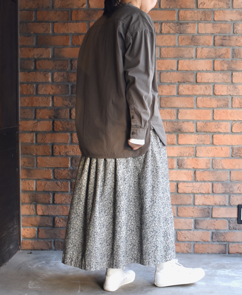 NSL24534(スカート) CORDUROY FLOWER PRINT GATHERED SKIRT