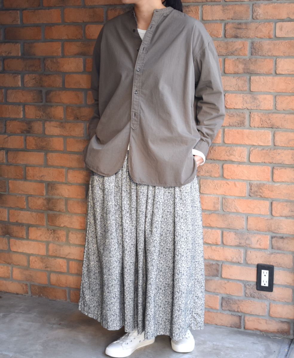 NSL24534(スカート) CORDUROY FLOWER PRINT GATHERED SKIRT