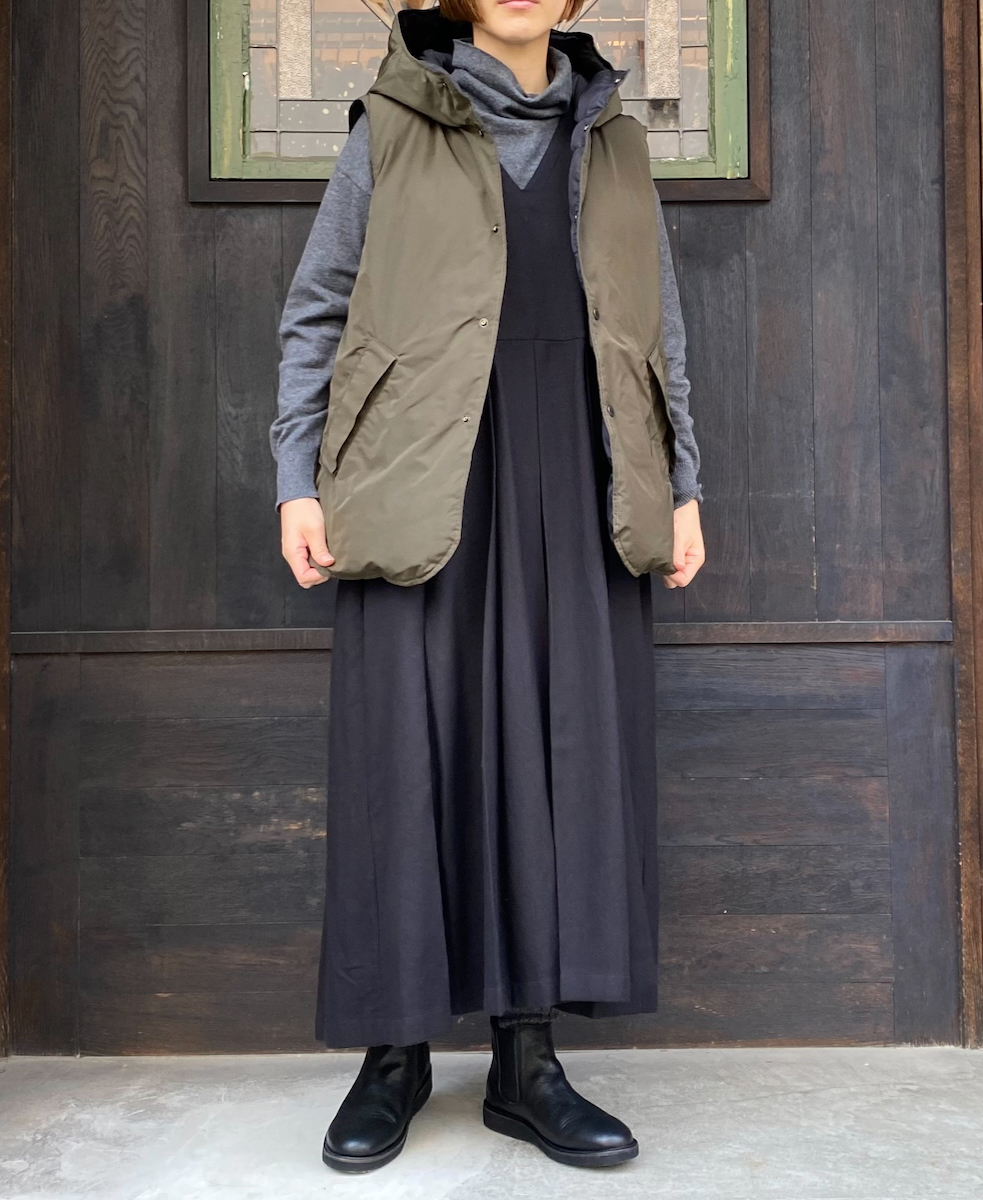 NAM2461(ベスト) POLY×COTTON REVERSIBLE DOWN SNAP FRONT HOODED VEST