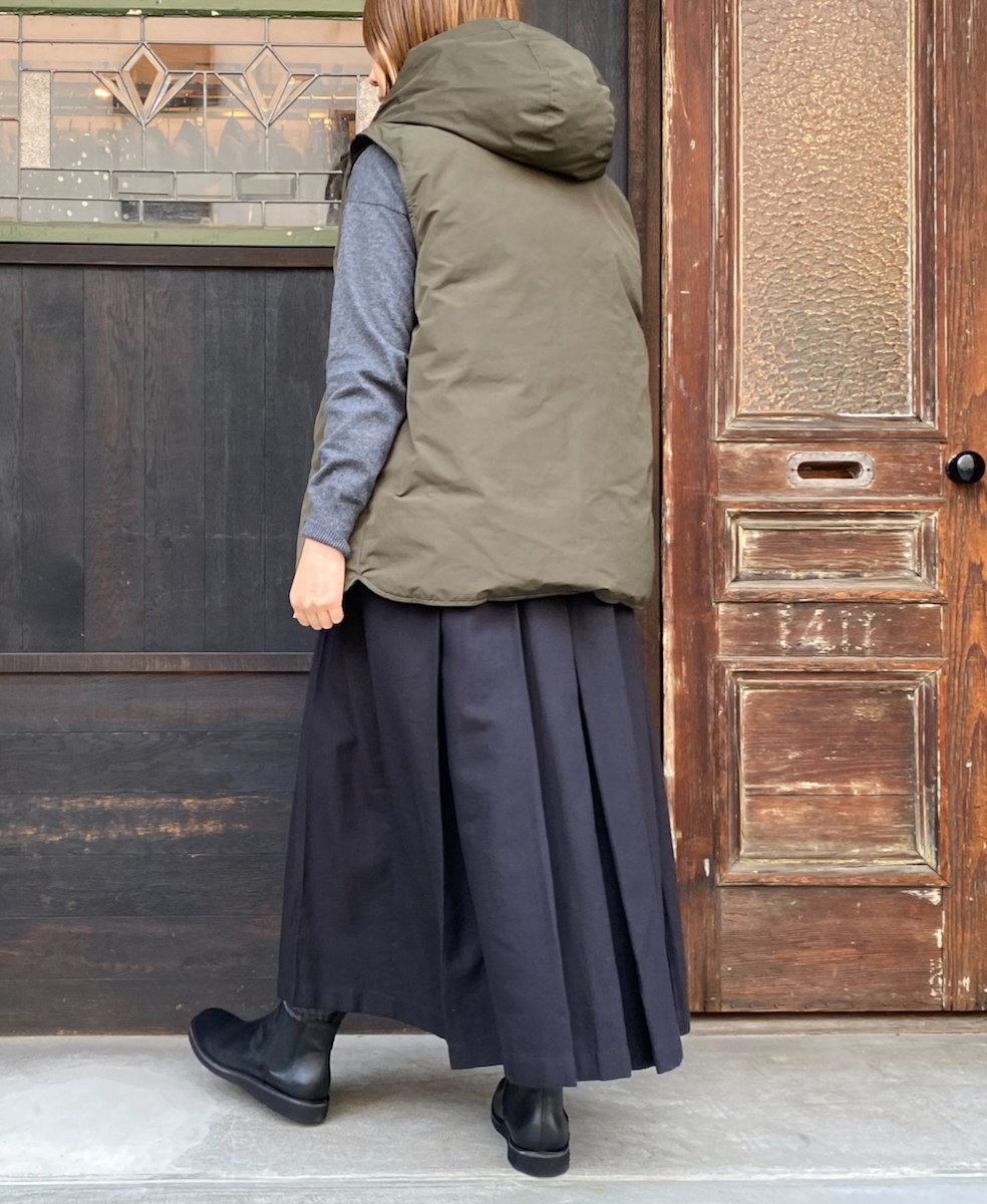 NAM2461(ベスト) POLY×COTTON REVERSIBLE DOWN SNAP FRONT HOODED VEST