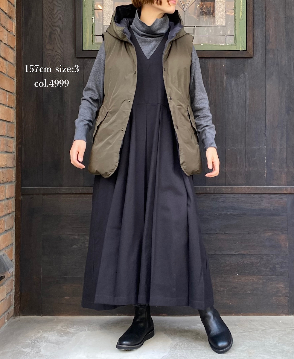 NAM2461(ベスト) POLY×COTTON REVERSIBLE DOWN SNAP FRONT HOODED VEST│