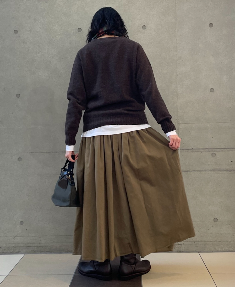 NMDS22564 (スカート) HANDWOVEN COTTON SILK RAJASTHAN TUCK GATHERED SKIRT WITH  LINING│