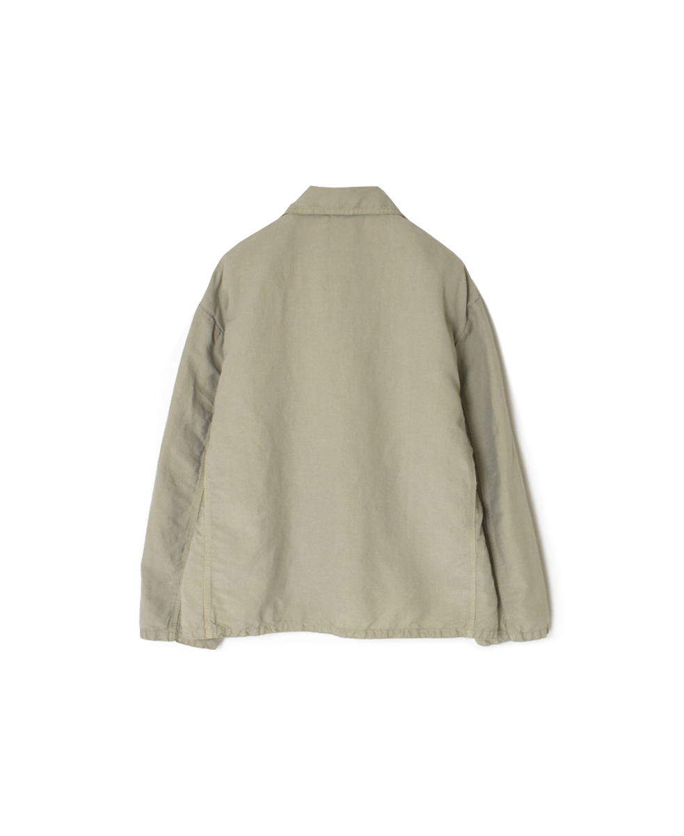 ISNAM2402D(ジャケット) COTTON LINEN OVERDYE ROUND COLLAR DOUBLE JACKET