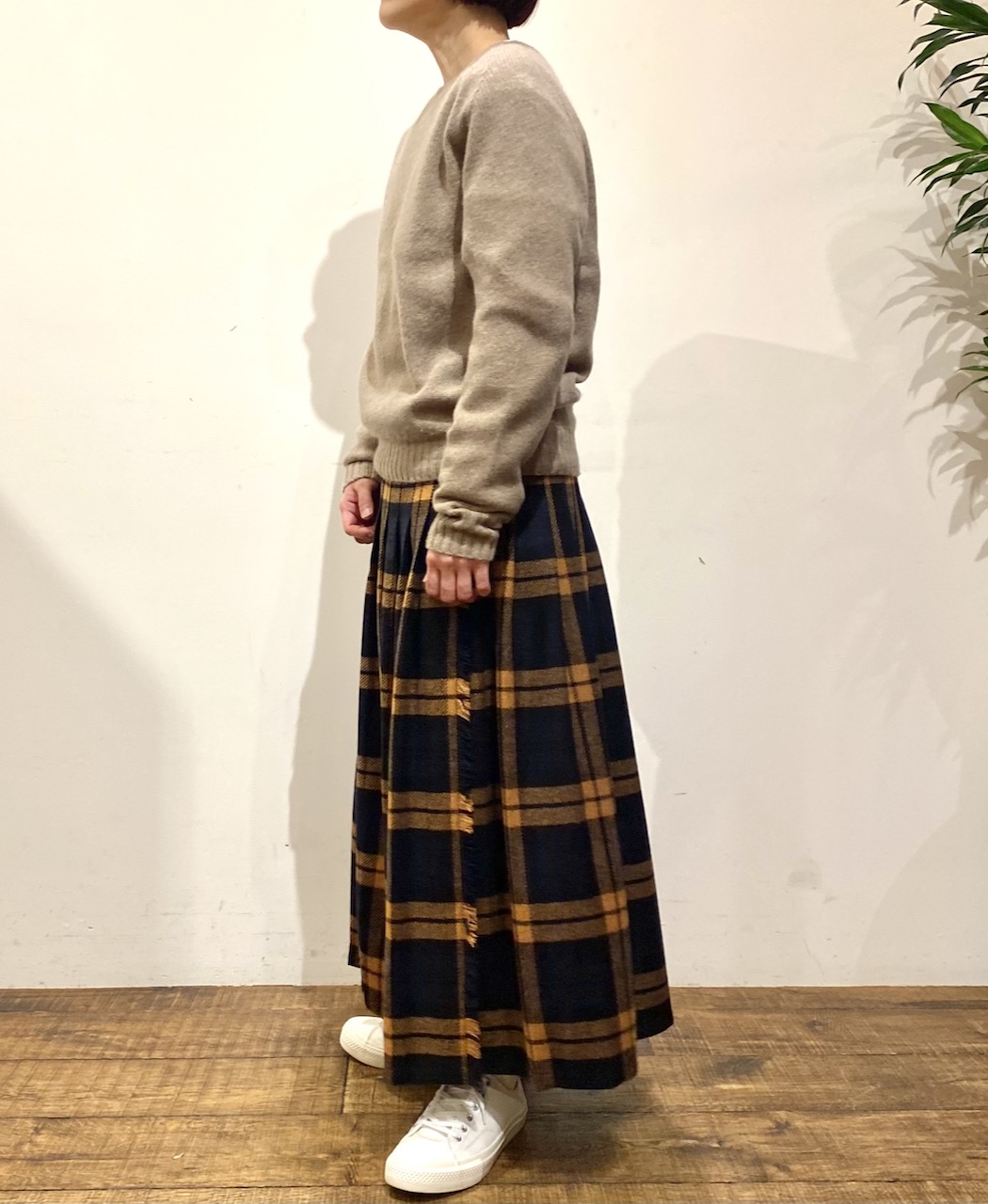 NOD1173 (スカート) LOW WAIST PLEATS WRAP SKIRT LENGTH 80cm (WITH PIN)