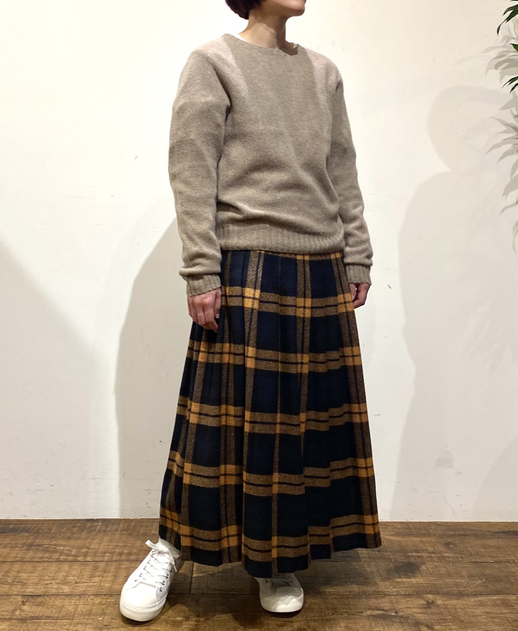 NOD1173 (スカート) LOW WAIST PLEATS WRAP SKIRT LENGTH 80cm (WITH PIN)