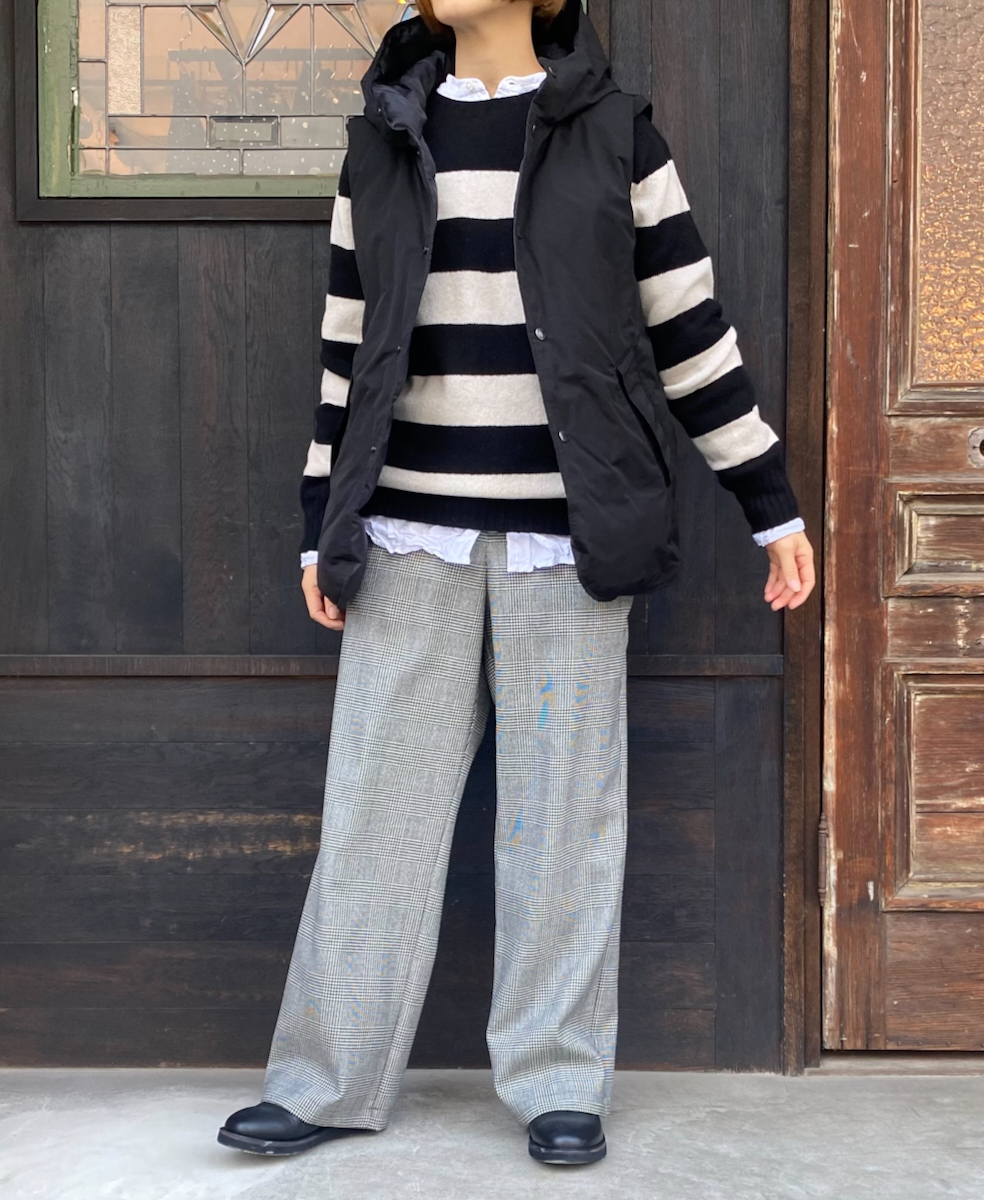 NAM2461(ベスト) POLY×COTTON REVERSIBLE DOWN SNAP FRONT HOODED VEST