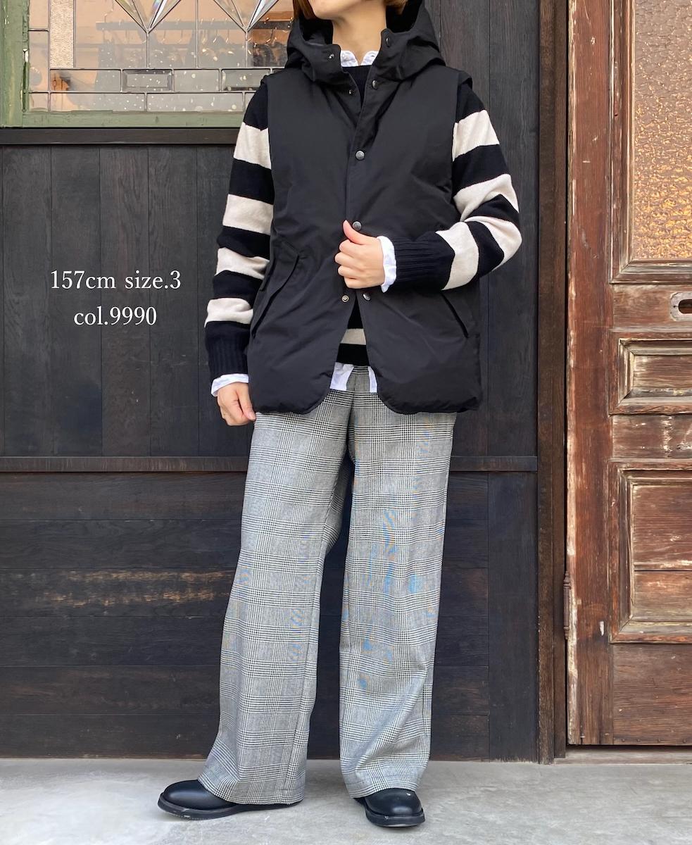 NAM2461(ベスト) POLY×COTTON REVERSIBLE DOWN SNAP FRONT HOODED VEST