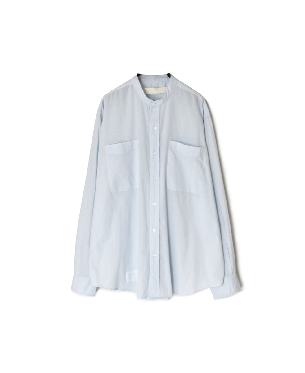 NVL2531CB(シャツ) 60s ORGANIC CAMBRIC BANDED COLLAR L/SL OVERSIZED SHIRT