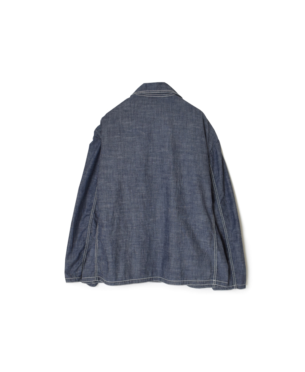 ISNAM2402CB(ジャケット) NAVY CHAMBRAY ROUND COLLAR DOUBLE JACKET