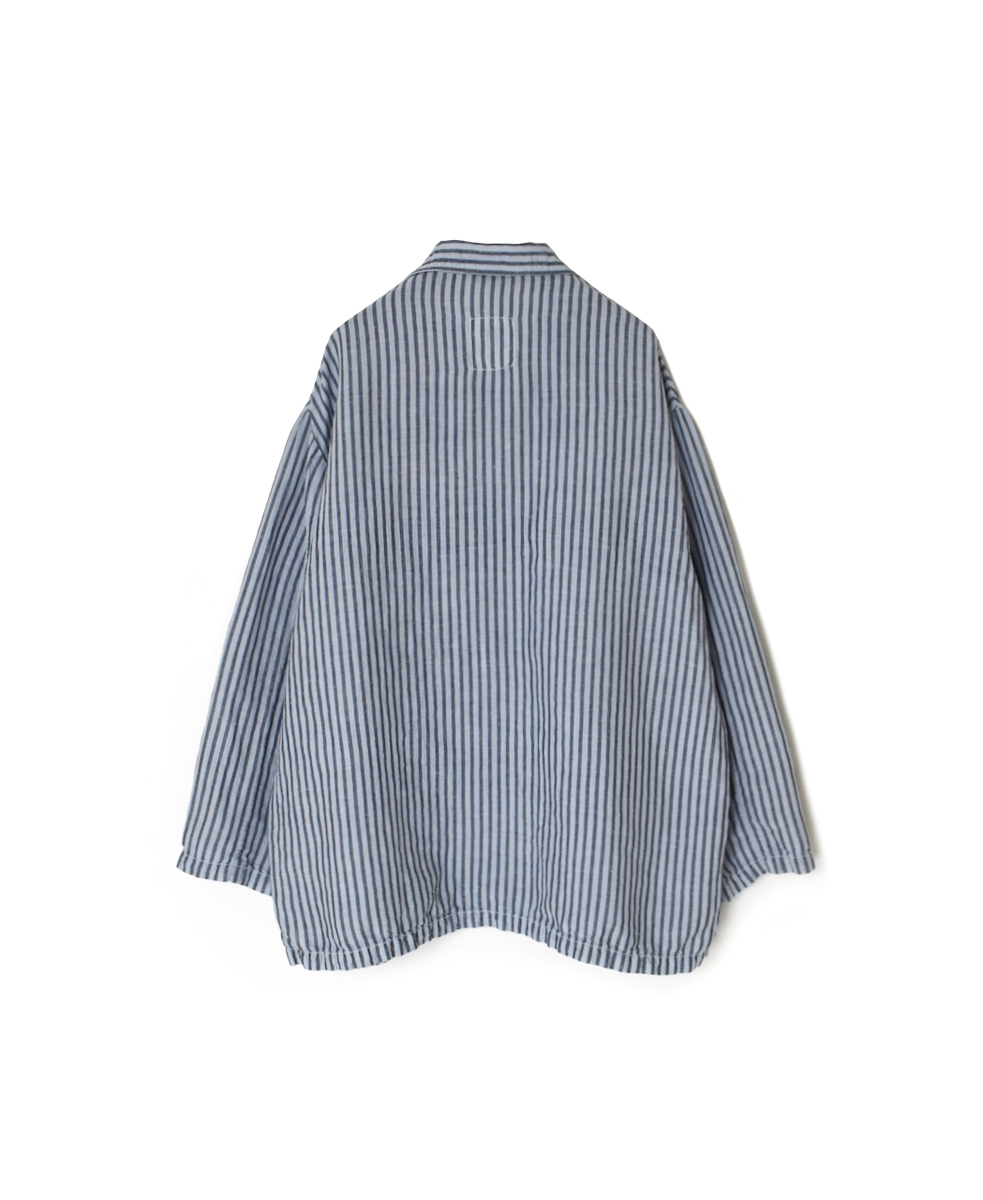 ISNAM2521SD(シャツ) COTTON/LINEN STRIPE OVERDYE SKIPPER SHIRT