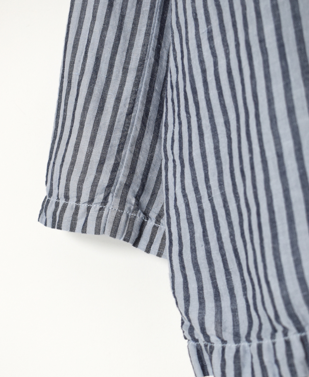 ISNAM2521SD(シャツ) COTTON/LINEN STRIPE OVERDYE SKIPPER SHIRT