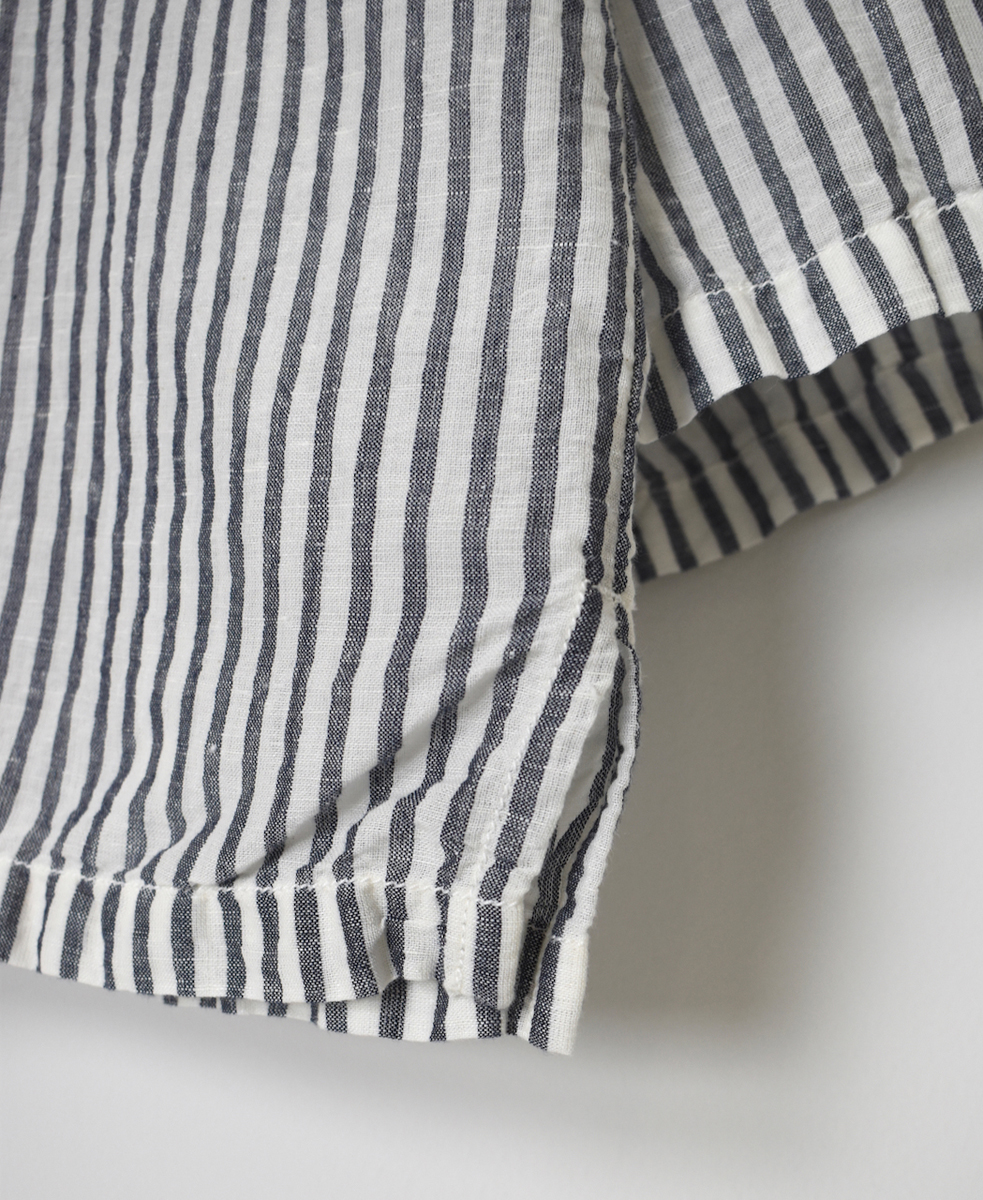 ISNAM2521SD(シャツ) COTTON/LINEN STRIPE OVERDYE SKIPPER SHIRT