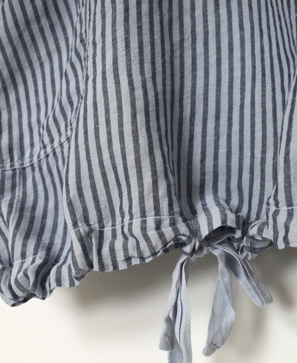 ISNAM2522SD(シャツ) COTTON/LINEN STRIPE OVERDYE BOAT NECK PULLOVER