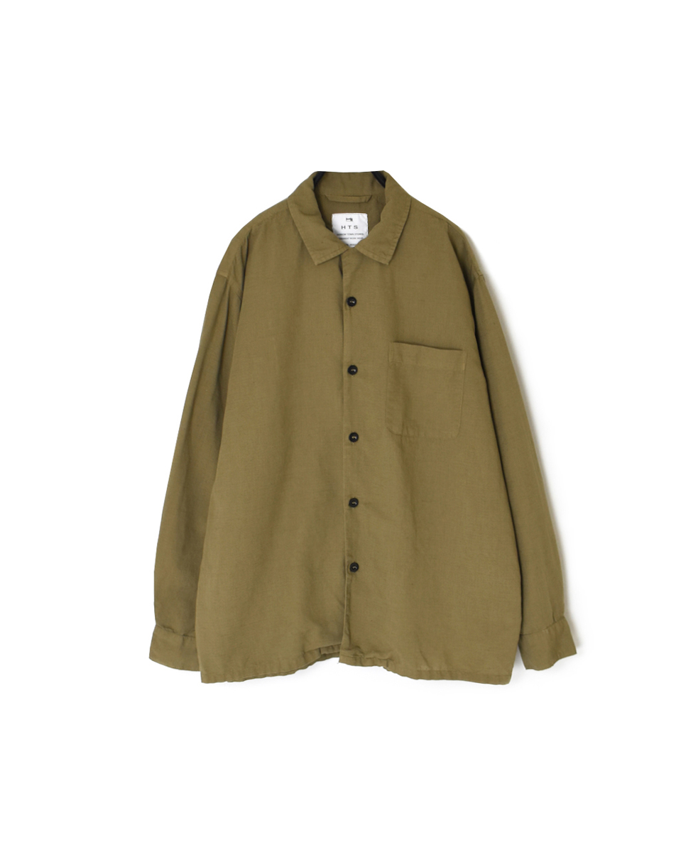 INHT2512CLD(シャツ) COTTON LINEN PLAIN OVERDYE ONE-UP COLLAR SHIRT