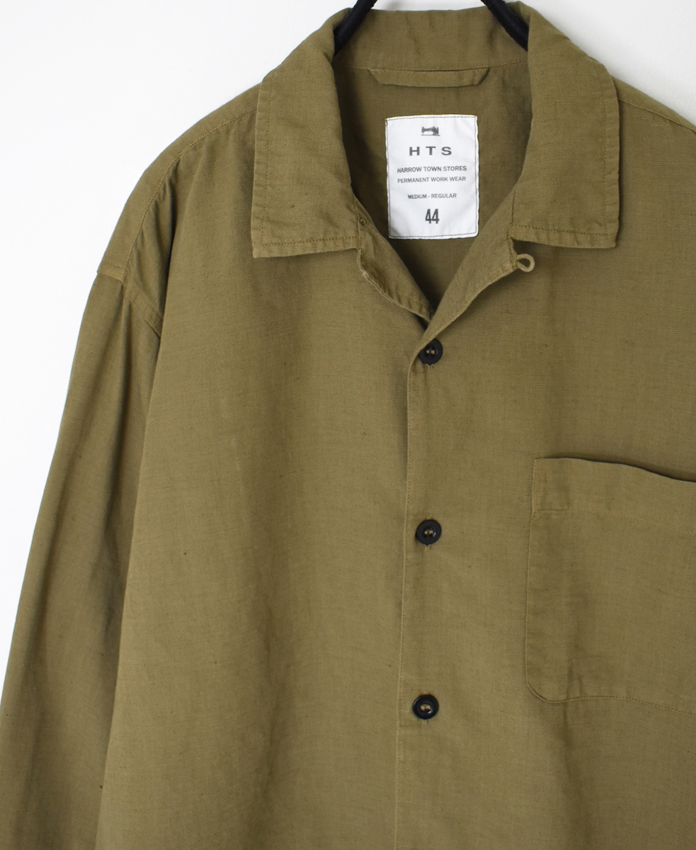 INHT2512CLD(シャツ) COTTON LINEN PLAIN OVERDYE ONE-UP COLLAR SHIRT