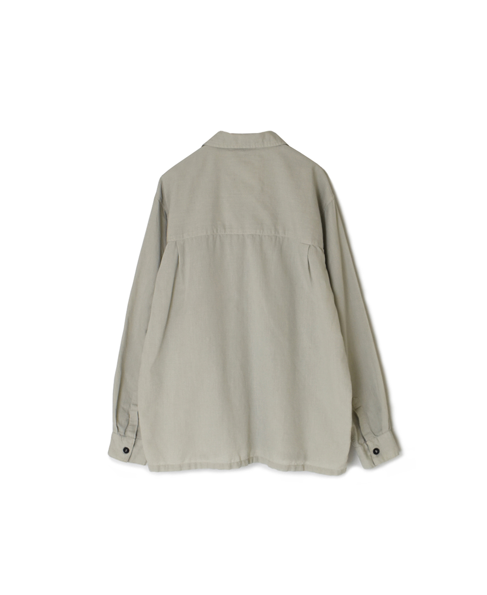 INHT2512CLD(シャツ) COTTON LINEN PLAIN OVERDYE ONE-UP COLLAR SHIRT