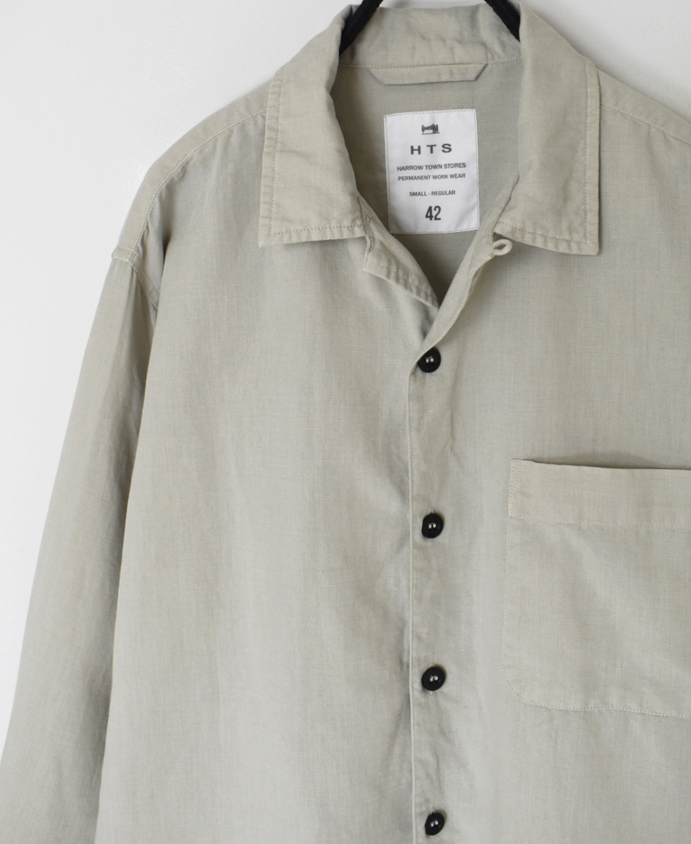 INHT2512CLD(シャツ) COTTON LINEN PLAIN OVERDYE ONE-UP COLLAR SHIRT