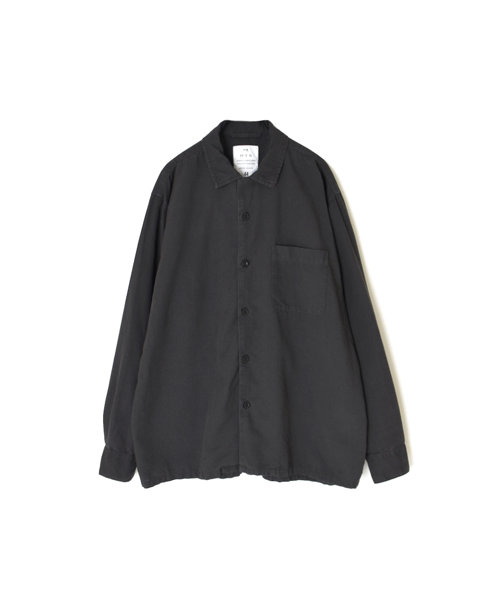 INHT2512CLD(シャツ) COTTON LINEN PLAIN OVERDYE ONE-UP COLLAR SHIRT