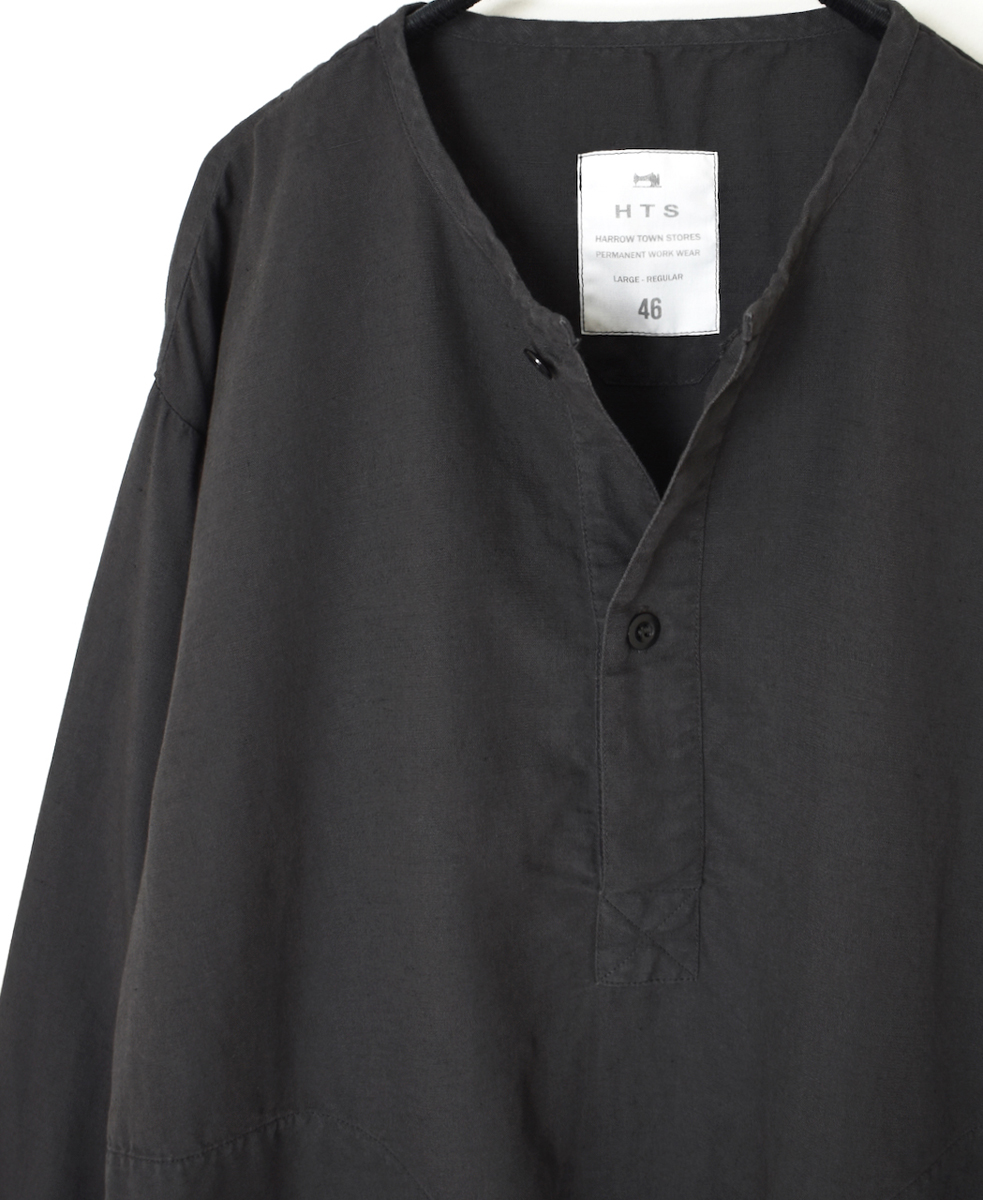 INHT2513CLD(シャツ) COTTON LINEN PLAIN OVERDYE HENRY NECK SHIRT